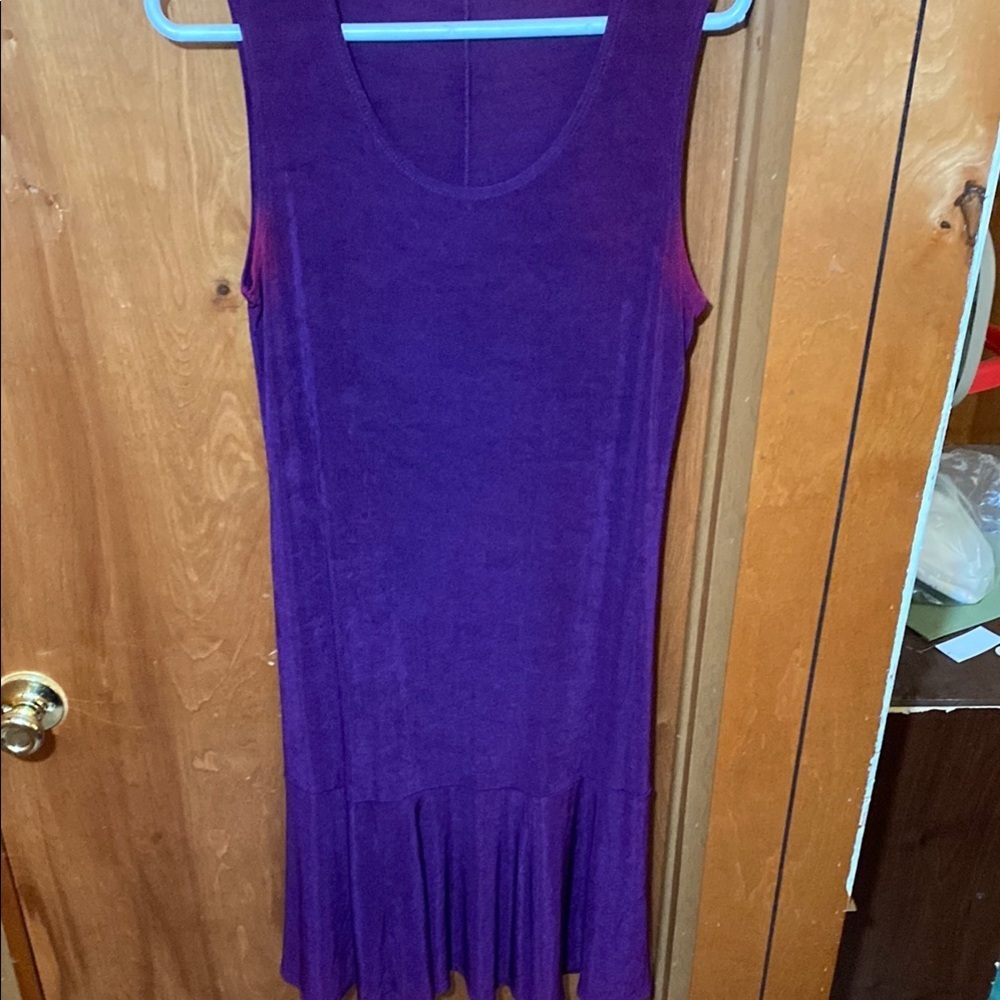 Vintage Y2K Purple Sleeveless Midi Shift Dress by Amanda-Medium Summer